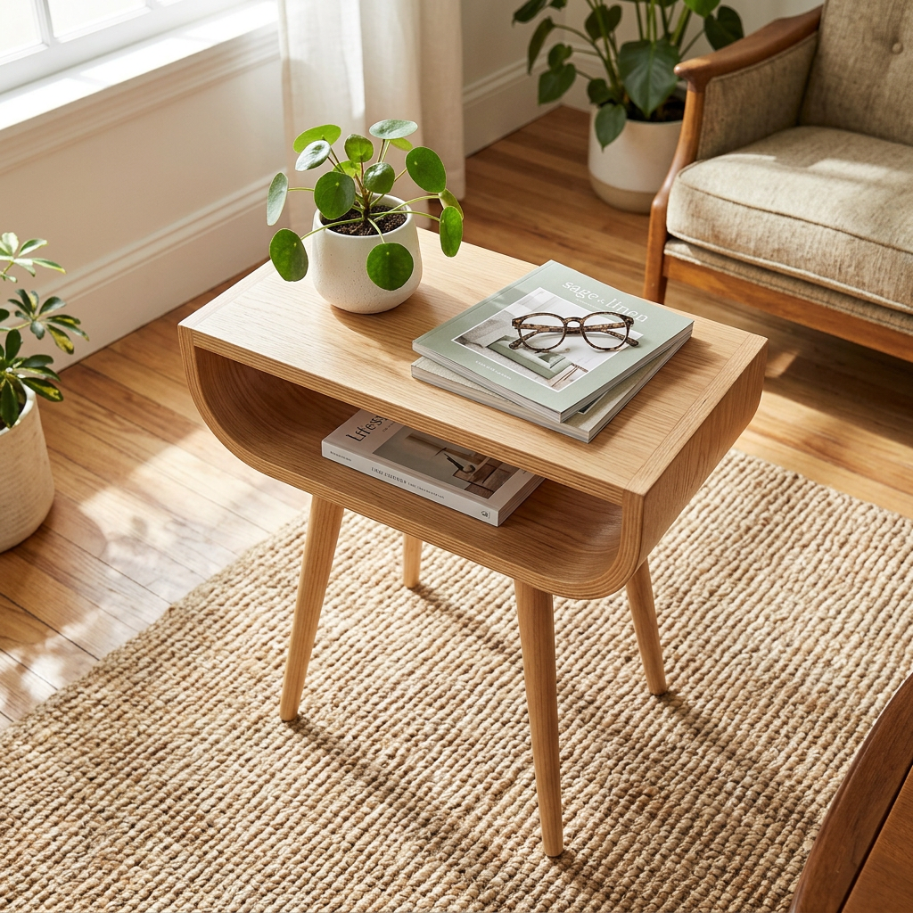 Pontiac Bedside Table - Handmade Modern Bent Plywood by Ciseal Pontiac Bedside Table - Handmade Modern Bent Plywood by Ciseal
