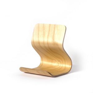 Front view of a maple Ray Tablet Stand